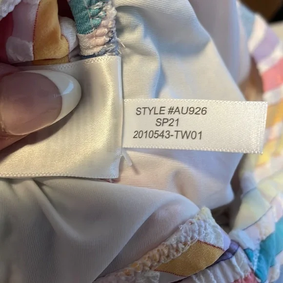 NWT J. crew size rainbow gingham one piece swim suit style AU926